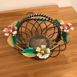 Silversmith Studio Basket with Flowers and Leaves